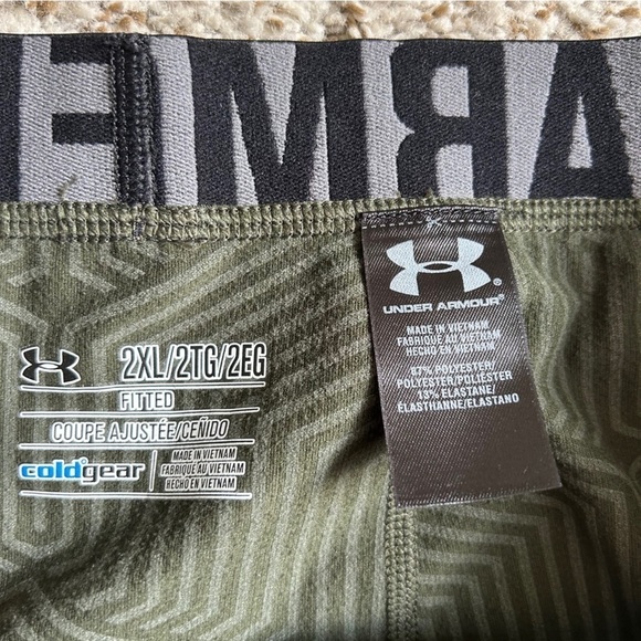 Under Armour Fitted Compression Pants Men’s Workout Activewear Green Black 2XL - Picture 2 of 5